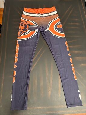 Chicago Bears Navy & Orange Athletic Leggings